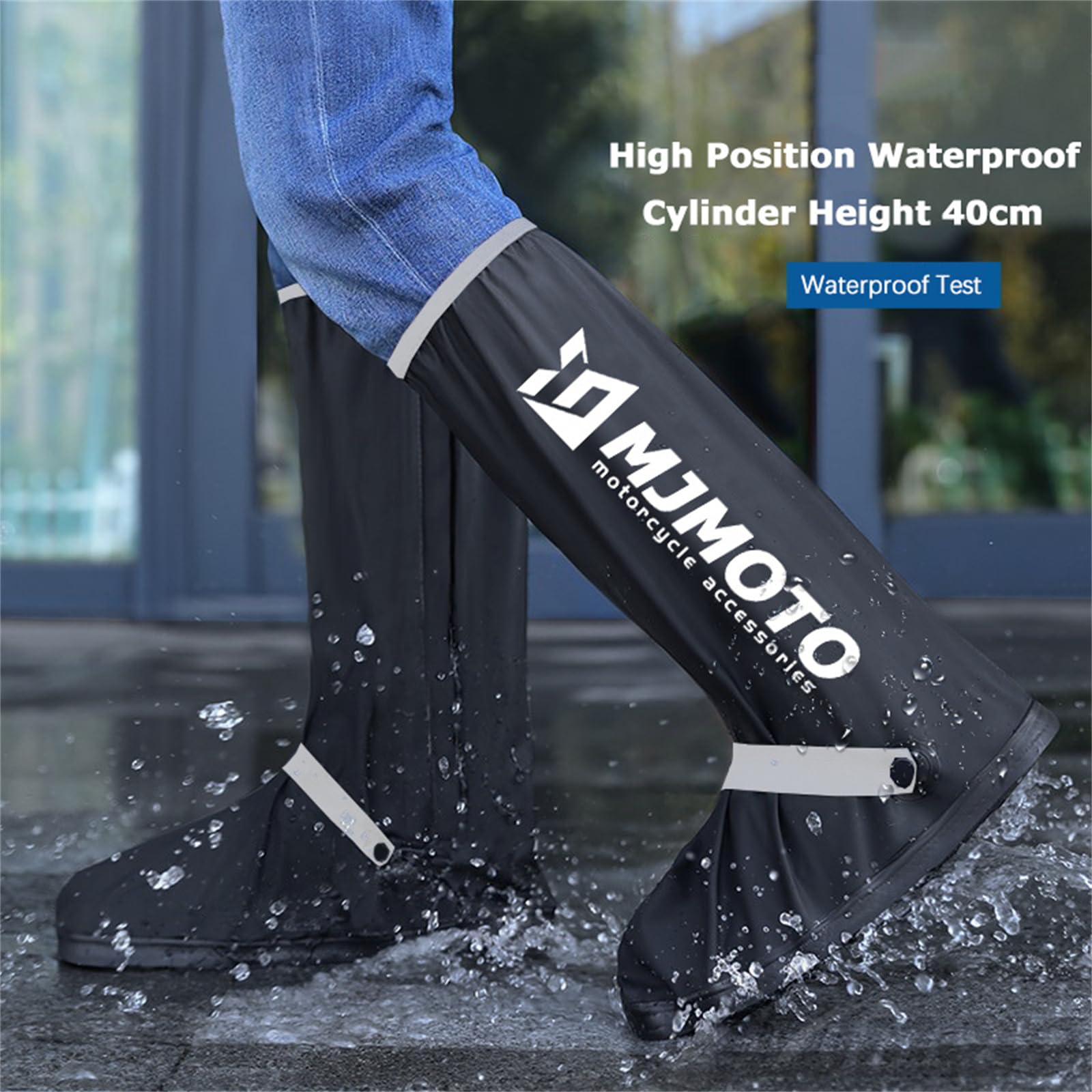 Hochrohrowe pokrowce na buty motocyklowe, kreatywne, wodoodporne, wielokrotnego użytku, do jazdy na motocyklu, jazdy na rowerze, na kalosze przeciwdeszczowe, odporne na deszcz, pokrowiec na