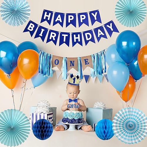 Miniatura 5 de Decoración de arpillera para el primer cumpleaños del bebé, pancarta para silla alta, corona hecha a mano, decoración de pastel, corbata