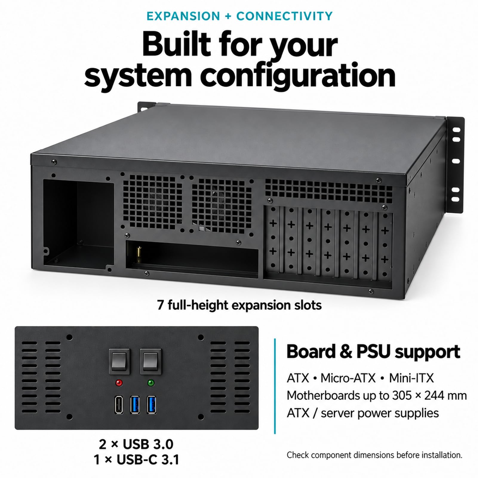 Boîtier serveur 4U, boîtier de montage en rack, boîtier PC pour montage en