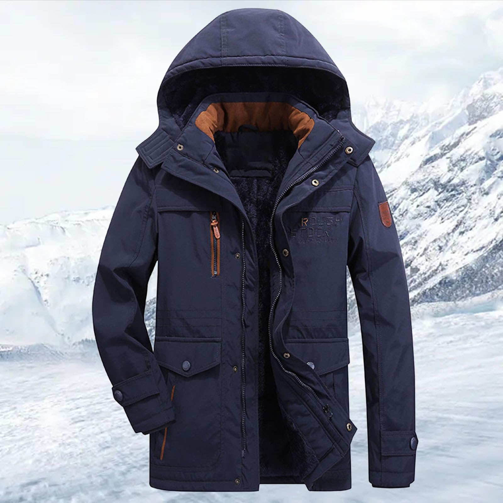 Herren Winterjacke Gepolsterter Und Verdickter Lockerer Casual Style Mit Taschen Jackenmantel