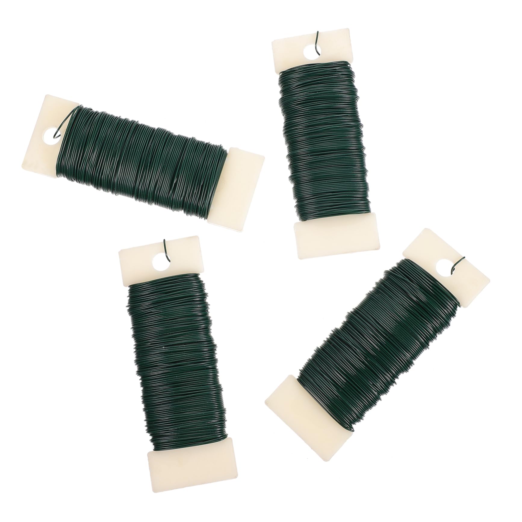 Veemoon 4 Rolls Green Floral Wire Flexible Paddle Wire for Wreaths Crafts and Plant Support Each for Securing Vines Shrubs and Craft Projects