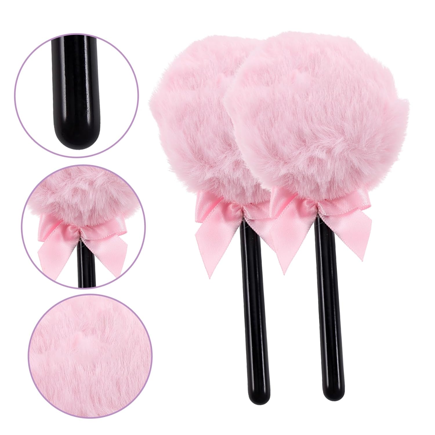GALPADA 2pcs Makeup Powder Puff for Loose and Face Applicator Chic Handle for All Skin Types for Travel and Home Use