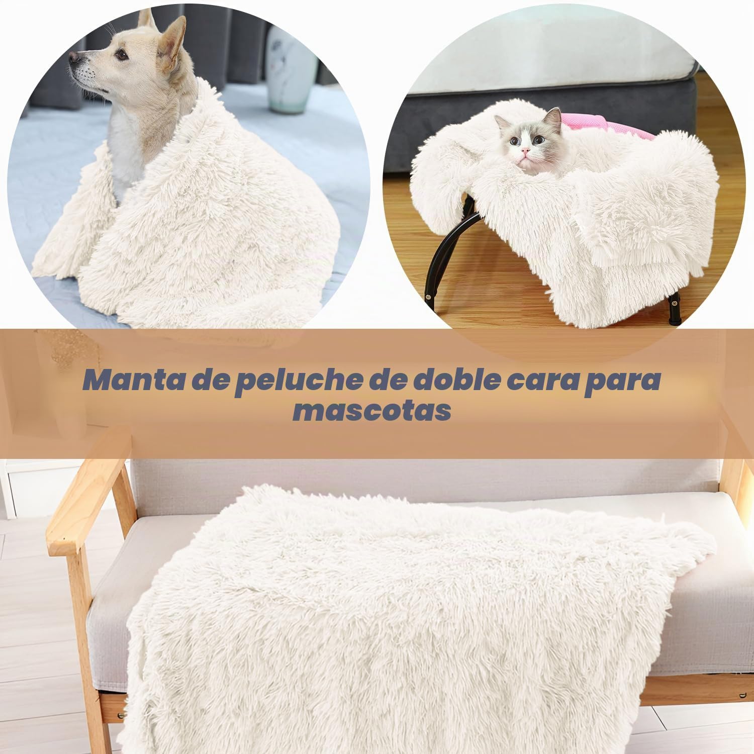 Manta para gatos y perros, manta pequeña para gatos, cálida y cómoda, reversible y lavable, alfombra suave para mascotas, 80 x 53 cm, comodidad para gatos y perros, color blanco