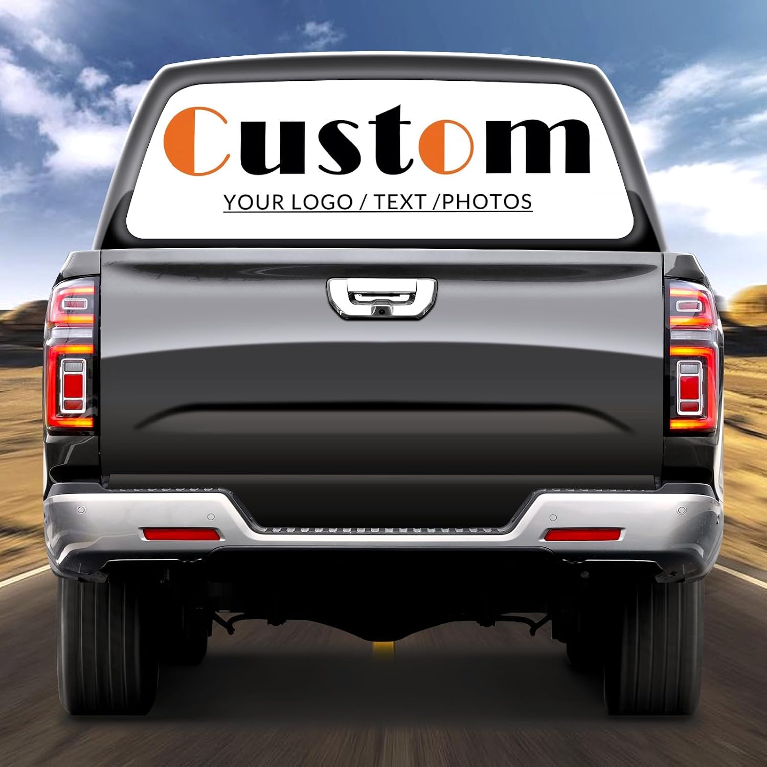 Custom Rear Window Decal for Trucks, Personalized Universal See-Through Perforated Vinyl Window Film Customized Truck Back Window Decals Car Stickers Graphic Gift for Most Trucks SUV - 66X 22