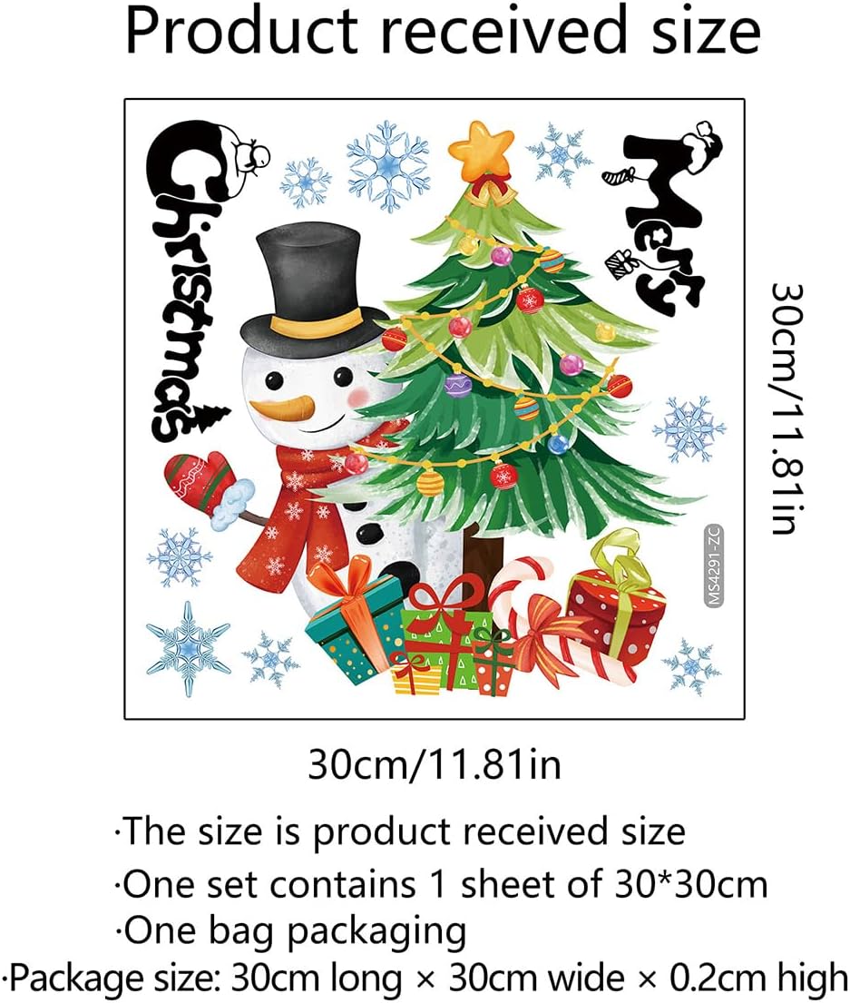 Christmas Tree Snowman Toilet Stickers Xmas Wall Toilet Lid Sticker Bathroom Decals Self-Adhesive Festival Stickers for Christmas Party Home Decoration 2 Sheets