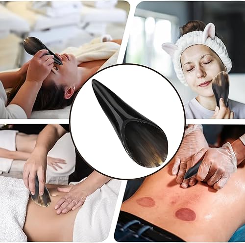 Miniatura 5 de Agatige Gua Sha Herramientas de masaje, raspado de cuerno de buey, tabla de masaje para terapia de acupuntura corporal, herramientas raspadoras para