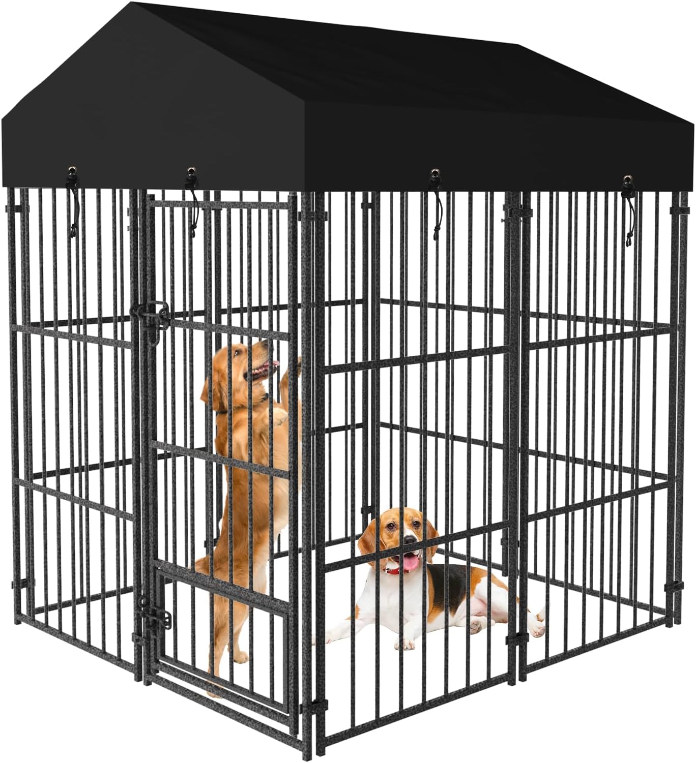 Wisfor Large Dog Kennel Outdoor: Dogs Welded Wire Kennels and Runs Crates for Yard with Stakes Water Proof Cover - 165cm Tall Extra Large Dog Gazebo Kennel Cages with Canopy for Huge Giant Dogs