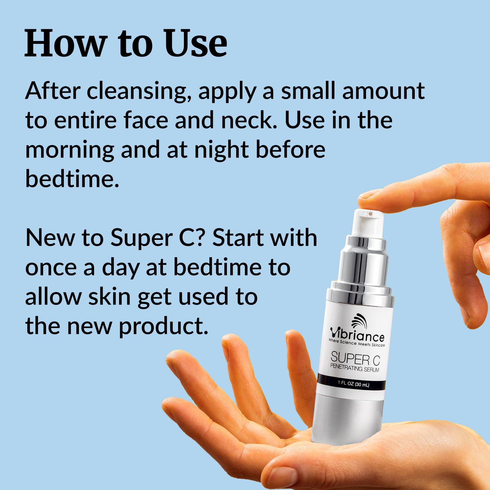 Vibriance Super C Serum for Mature Skin - All-in-One Vitamin Formula Hydrates, Firms, Lifts, Smooths, Targets Age Spots, Wrinkles, 1 fl oz