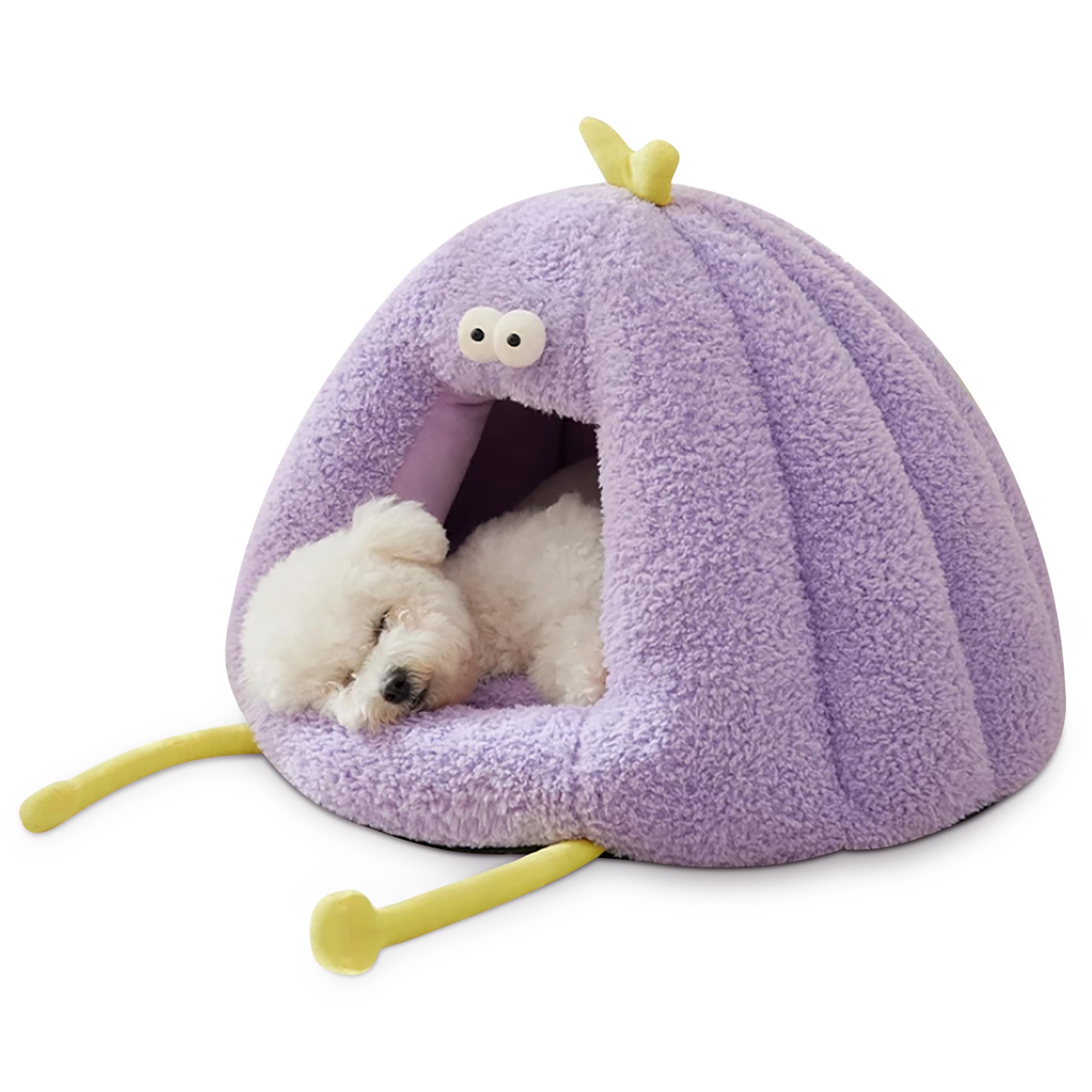 Niche pour chat – Tente confortable pour chats et petits chiens, lit igloo chaud avec coussin amovible lavable – Nid d'intérieur doux pour chiots