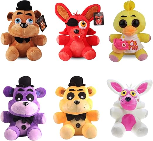 Amazon Co Jp Fnafぬいぐるみファズベアベアボニーチカフォクシーぬいぐるみぬいぐるみ子供向けギフトキッズ6個18cm おもちゃ