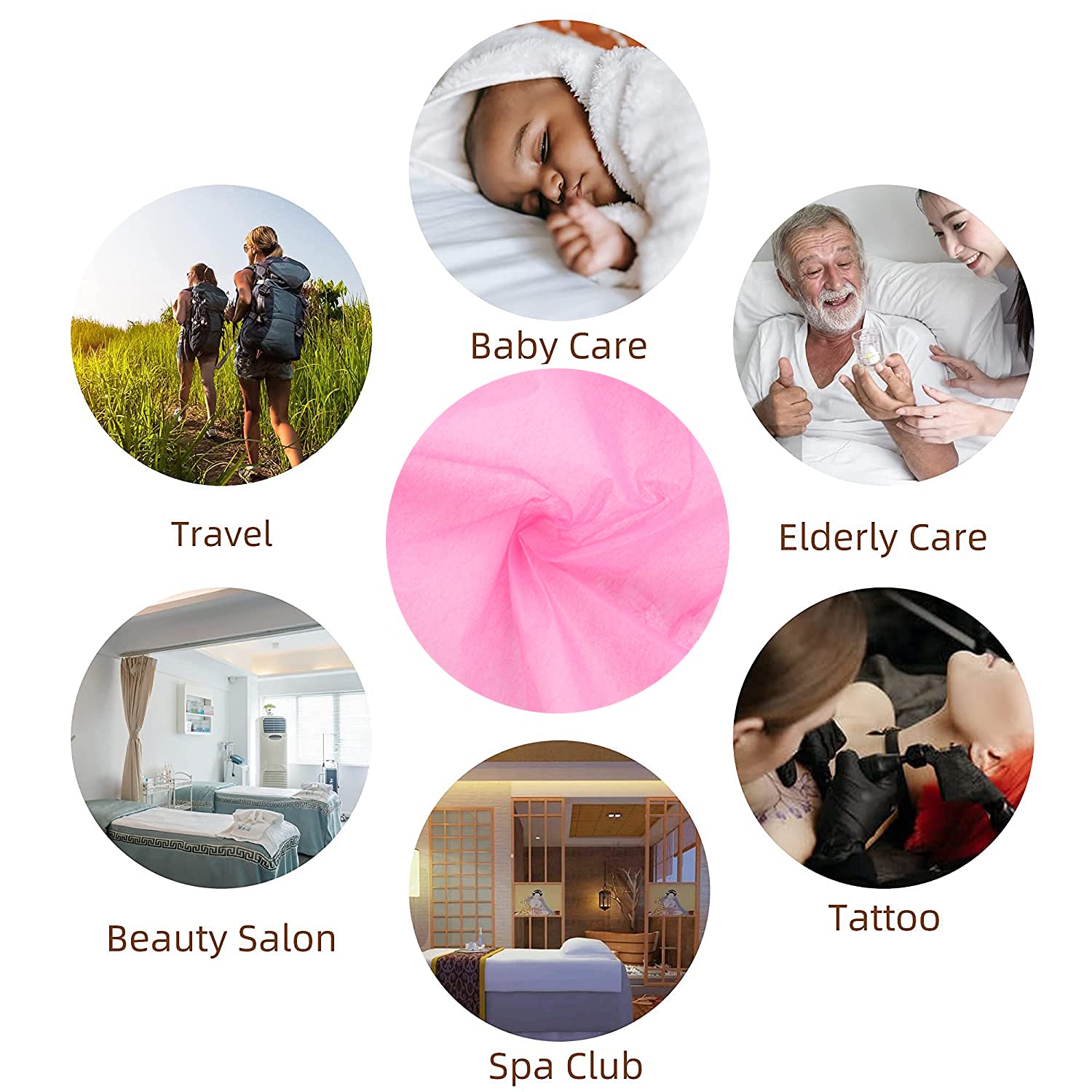 20 PCS Thick Massage Table Sheets Waterproof and Oil Proof Disposable SPA Bed Sheets Non-Woven Fabric Lash Bed Cover 31" X 70"(Pink) : Beauty & Personal Care