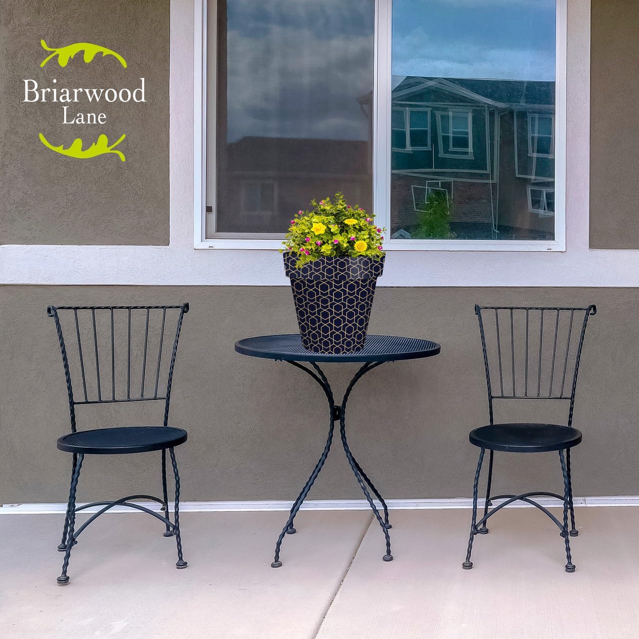 Briarwood Lane Blue Geometric Medium Planter