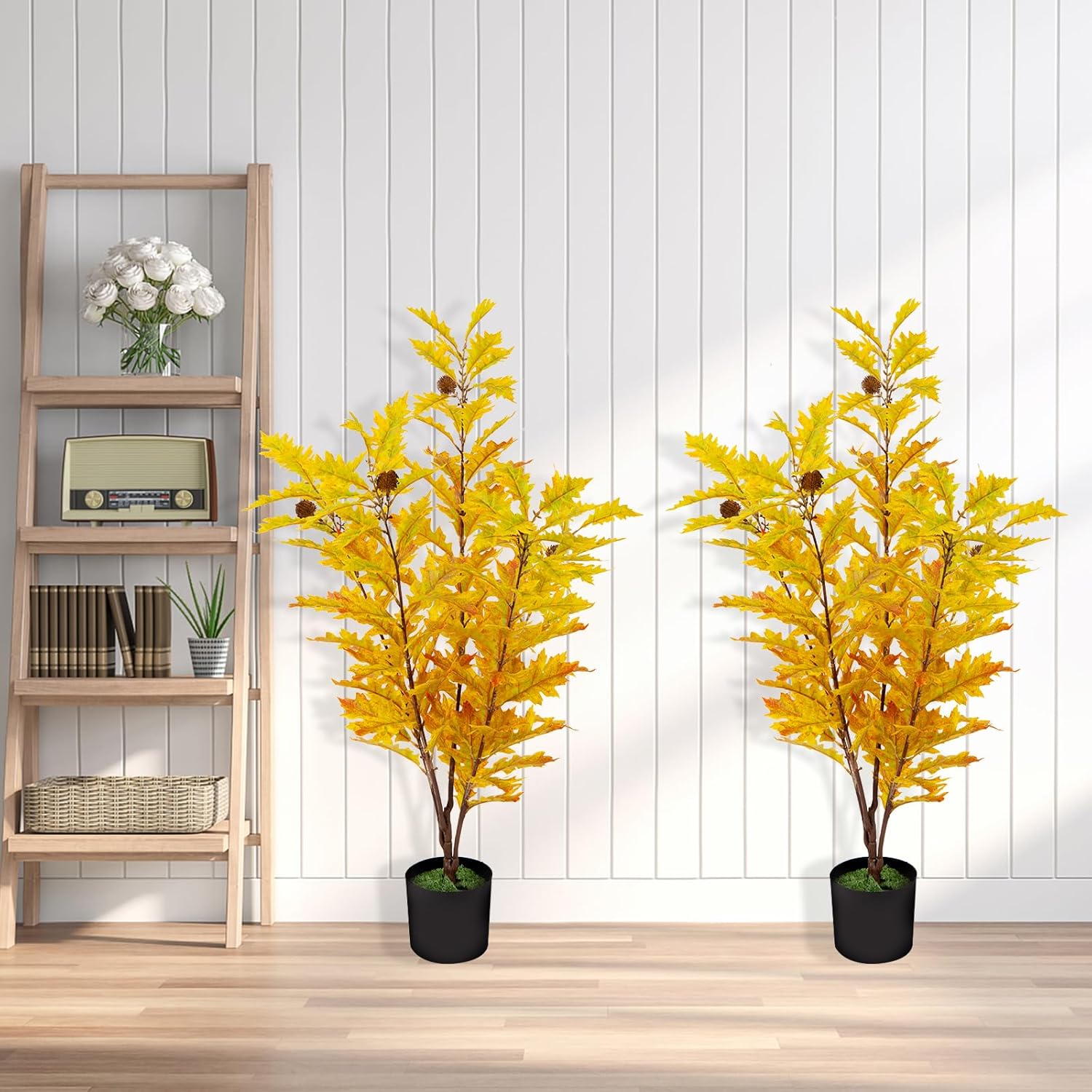 2 Packs 35.4-inch Artificial Maple Tree - Autumn Tree Artificial Plant Autumn Home Decoration, Suitable for Halloween, Thanksgiving, Indoor and Outdoor environments with Simulated Plants