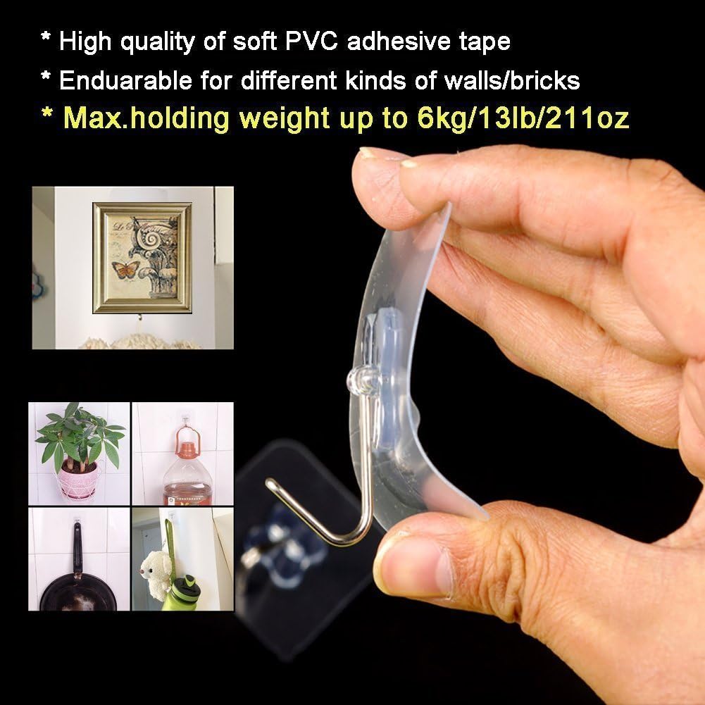 Foxtop Multi-Purpose Utility Hook, Heavy Duty Wall Mounting Photo Frame Hooks for Picture Photo Frame Mirror (Plastic, 10Pack)