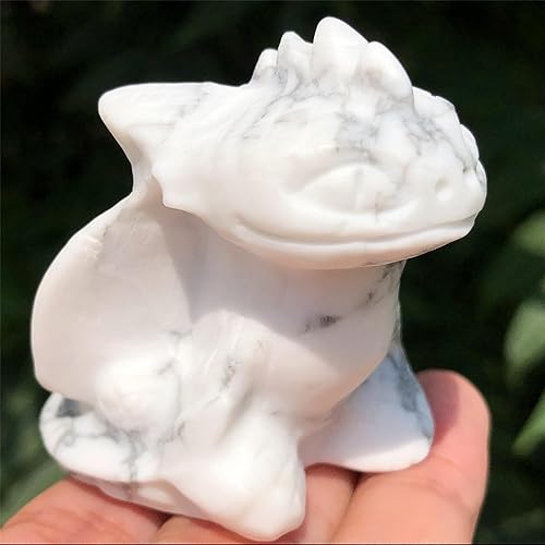 Miniatura 6 de Estatua de calavera humana de Reiki de piedra curativa, esculturas de estatua de cristal Yooperlita, calavera de dragón sin dientes (dragón mosca de