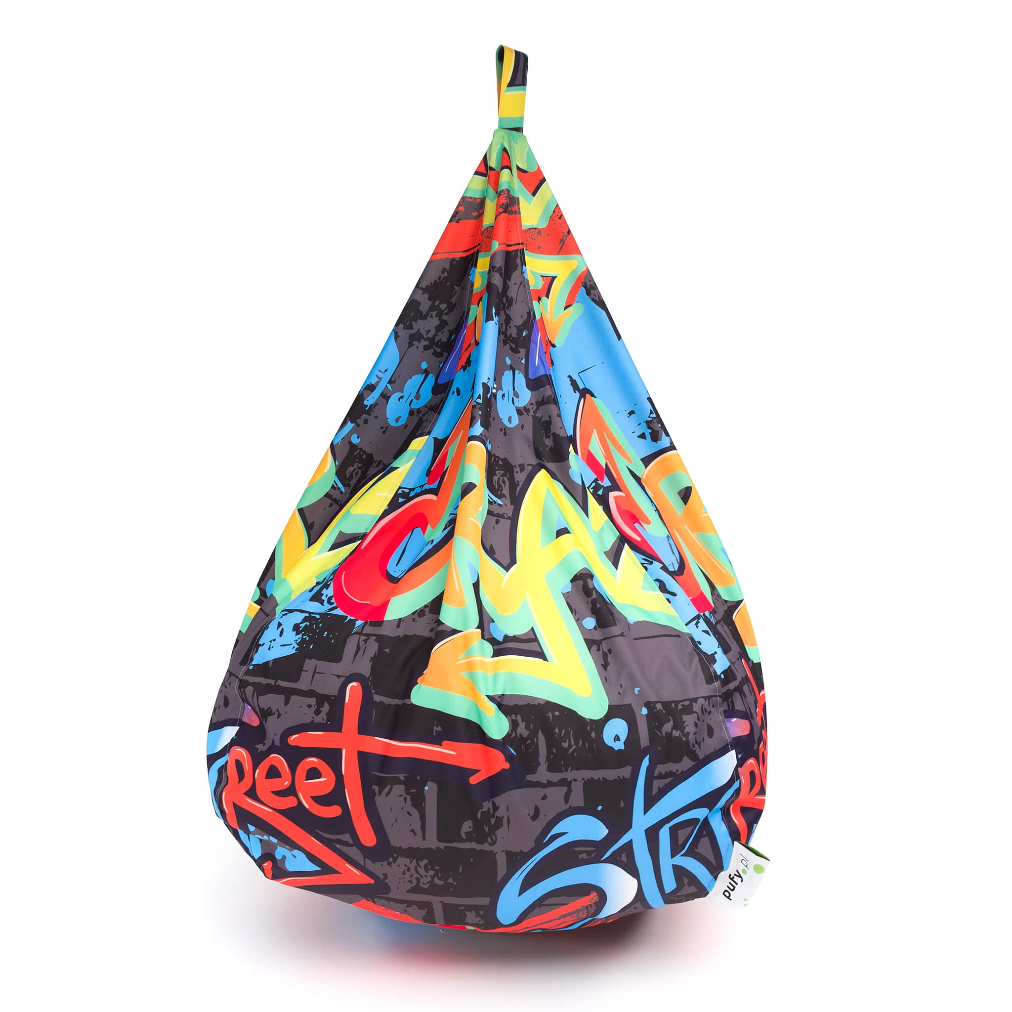Ecopuf Oscar Modern - Pouf pera, sako, poltrona Cuscino morbido con imbottitura - Per bambini e adulti - Per la casa e l'esterno - Poliestere Resistente - 90x110cm - Dg56