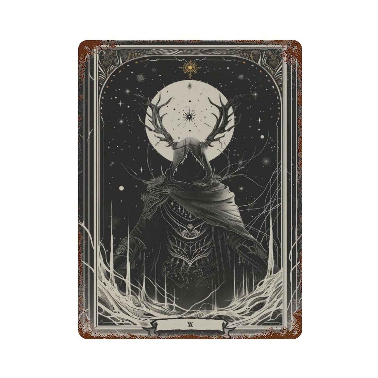 Midnight Sentinel Retro Metal Sign 15.7"x11.8", Classic Wall Plaque for Garage, Pub Or Kitchen