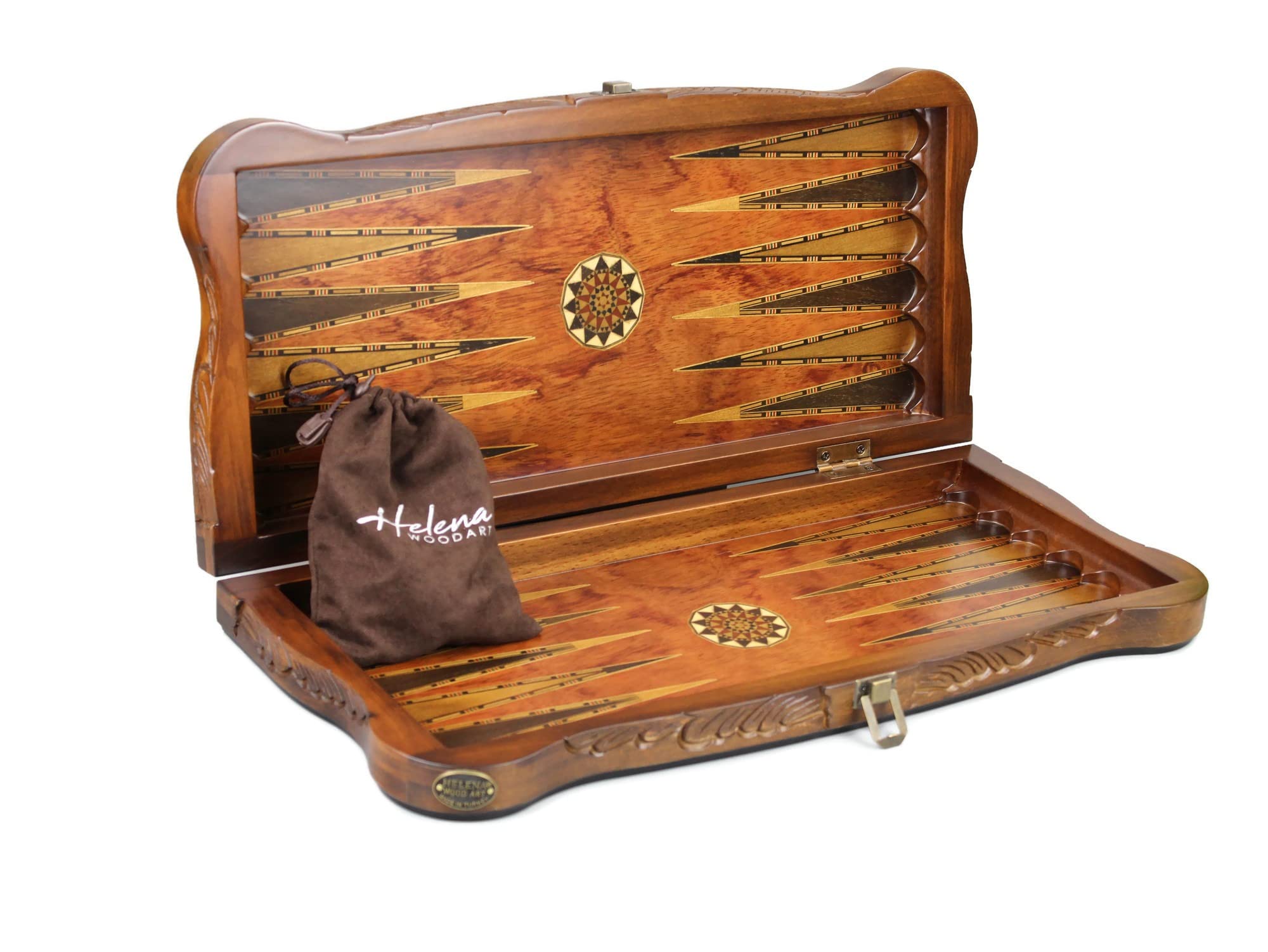 Helena Backgammon - Set in palissandro intagliato, 50 cm