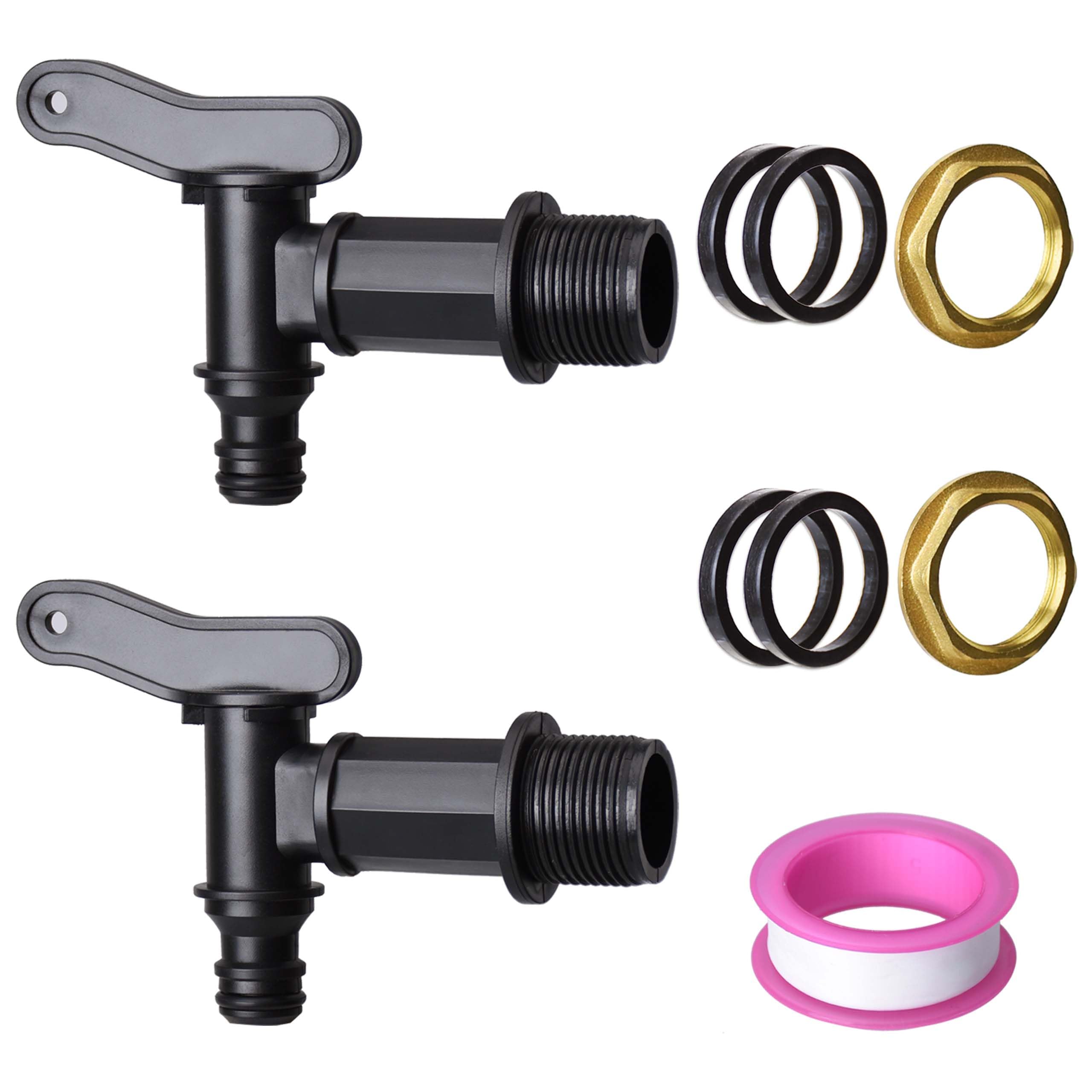 EZwoks2Pcs 3/4" Water Butt Tap Snap-Fit Hosepipe Rain Barrel BSP Thread Replacement Water Tap