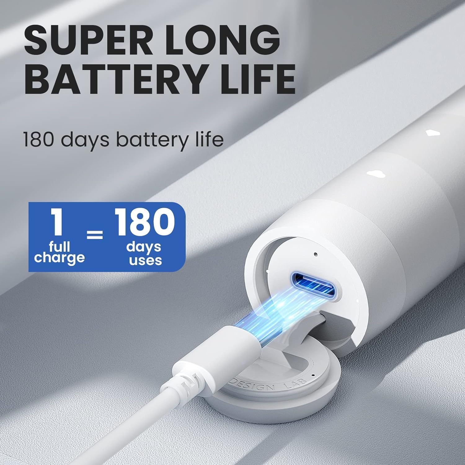 Oclean Brosse à Dents Électrique TravelGo FlowSet, Autonomie de 180 jours avec 6 Brossettes et 5 Modes, Brosse à Dents Sonique, Minuterie & Rappel 30s, 1 Étui Voyage, Set Blanc