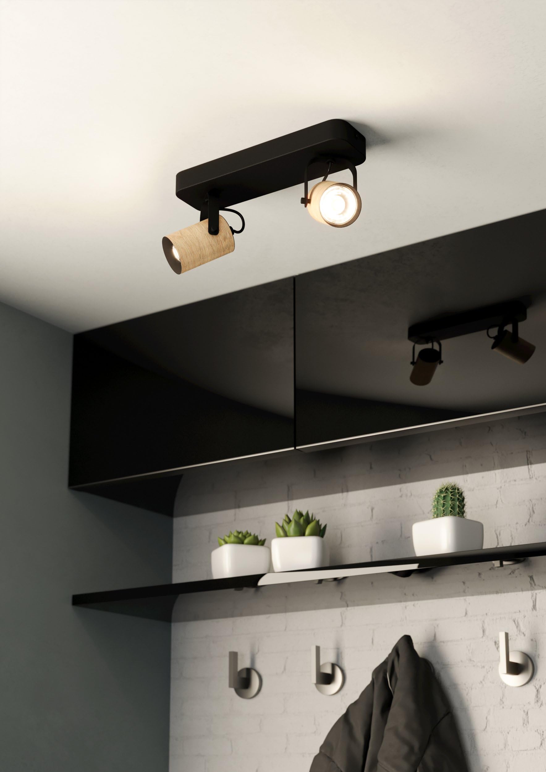 Eglo Rail spot LED Cayuca, rampe de 2 spots orientables, barre de spots