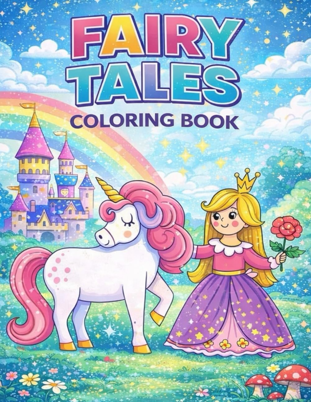 Fairy Tales Coloring Book: Magical Princesses, Unicorns, Castles & Enchanted Adventures for Kids Ages 4–8