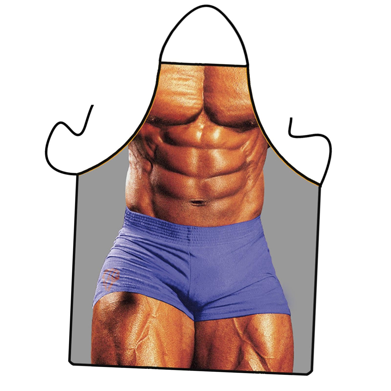 Funny Aprons for Men Decorative Muscle Man Bib for Commercial BBQ Restaurant Blue Shorts | Home & Garden | Kitchen, Dining & Bar | Linens & Textiles | Aprons-image-32