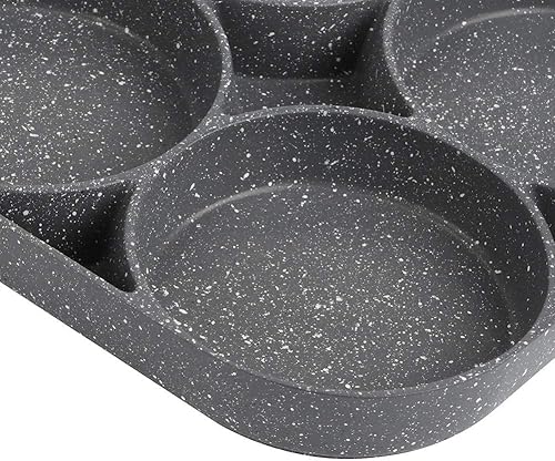 Miniatura 7 de Sartén antiadherente para panqueques, sartén antiadherente para panqueques con 4 agujeros para hamburguesas de huevo frito, mini sartén para crepas