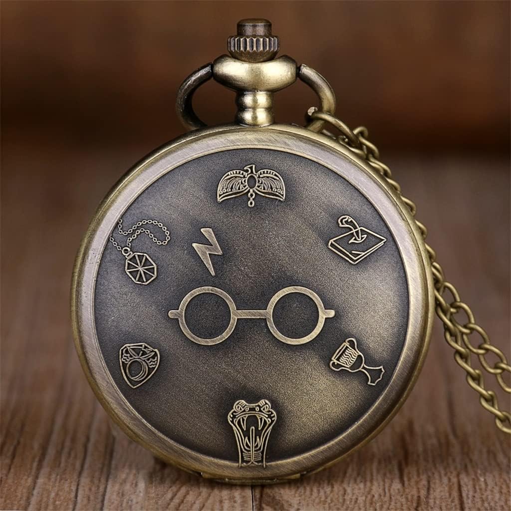 FDJFDJ Quartz steam punk pocket watch ladies men's necklace pendant with chain gift vintage leather bag watch : Clothing, Shoes & Jewelry