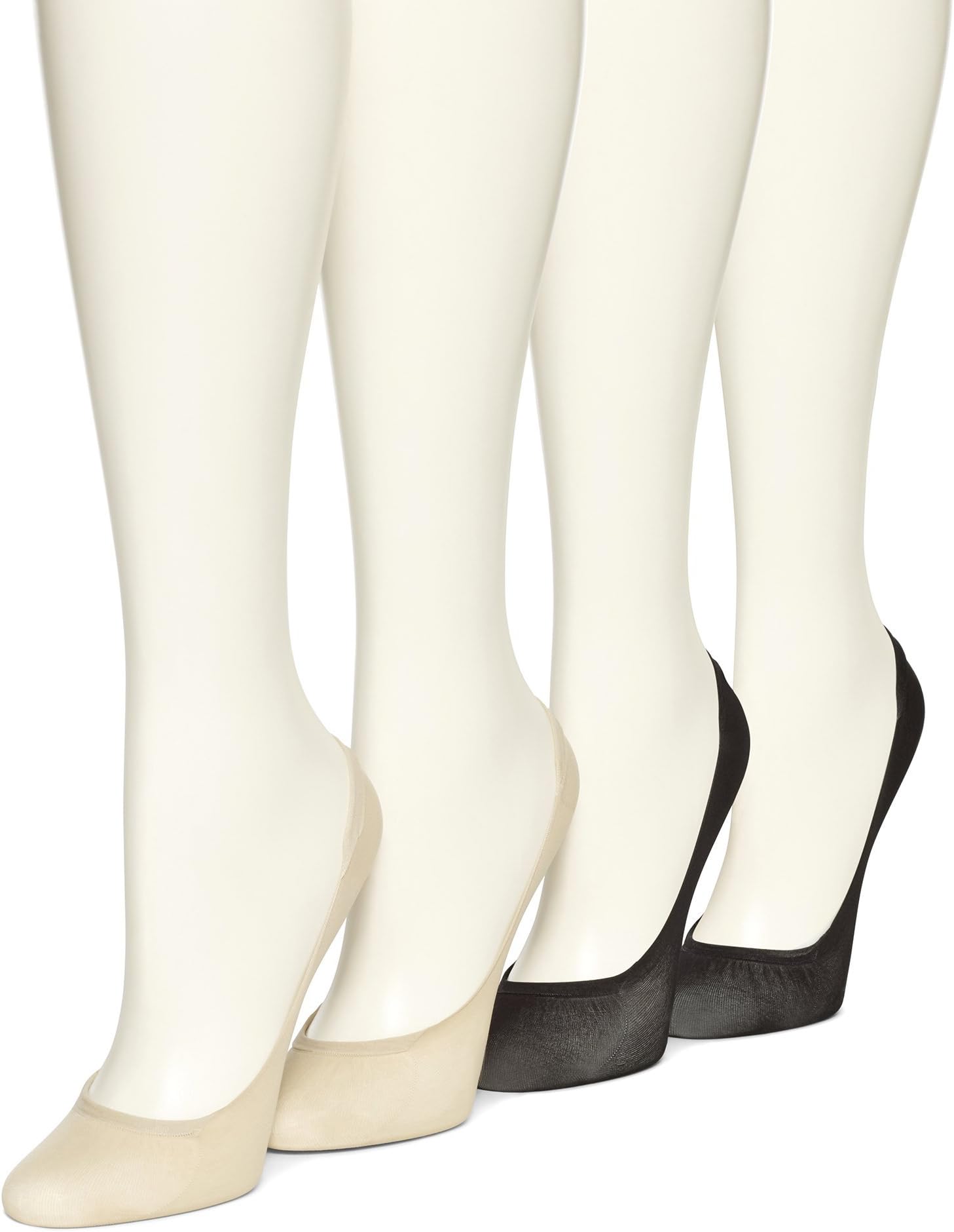 HUE Women's Sheer Liner Socks, 4 pair pack