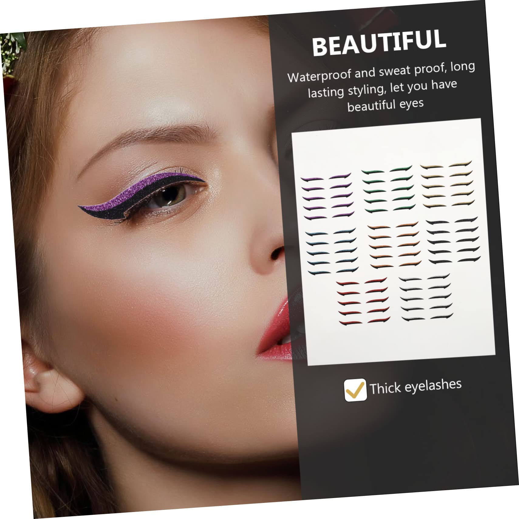 Didiseaon Lot De 5 Bandes Invisibles Pour Le Contour Des Yeux Pochoirs Pour Eye-liner Autocollants De Maquillage Pour Les Yeux Réutilisables 40 Paires X 5