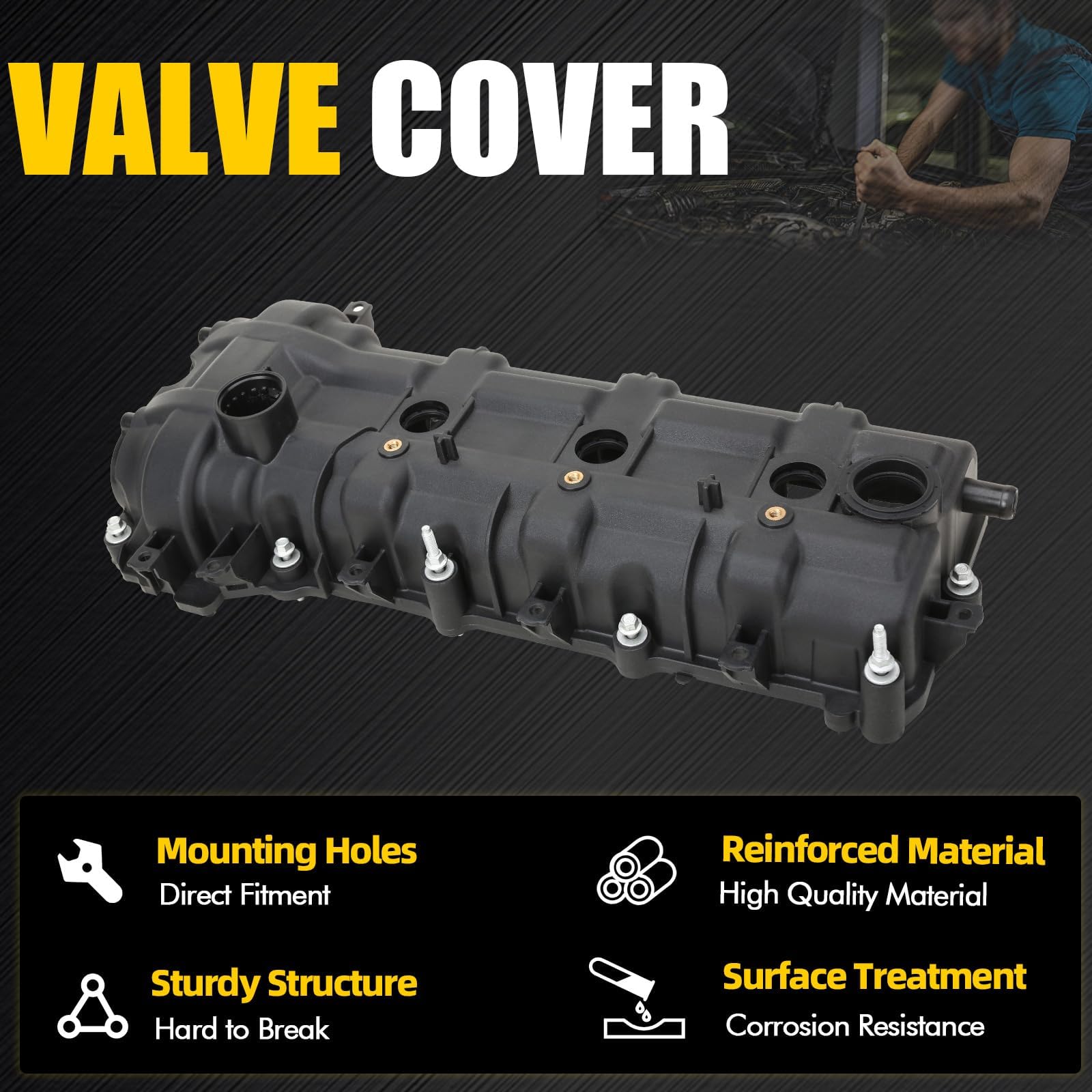 TRQ Valve Cover For Chrysler Dodge Jeep Ram - Left & Right Side Compatible With 5.7L & 6.4L V8 - View #13