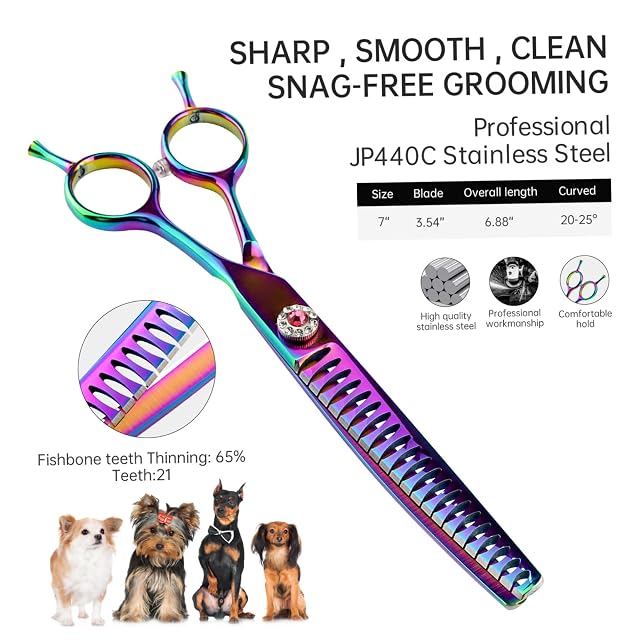Foto 5 de 6 de Xweptuy Tijeras de Adelgazamiento curvadas para peluquería Canina