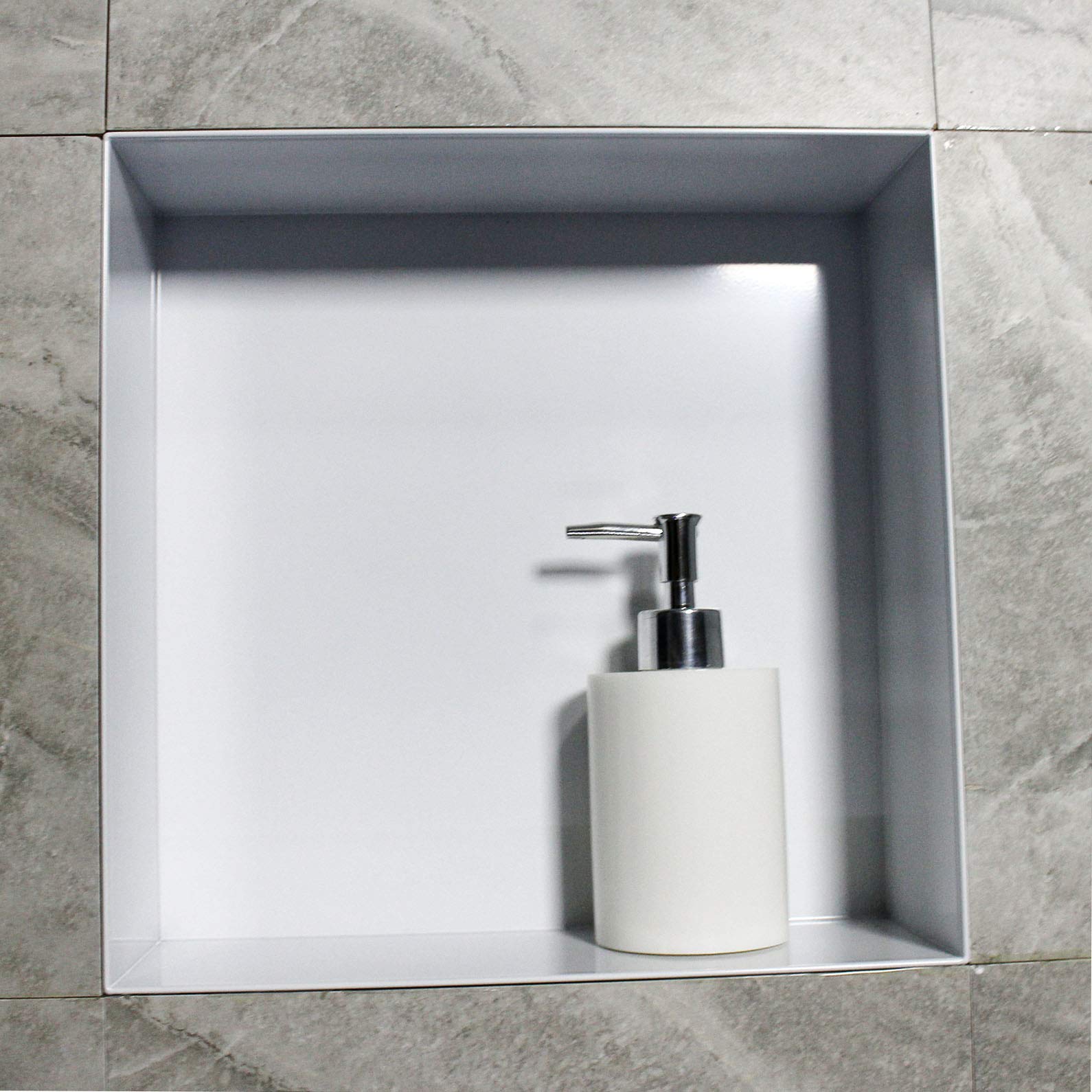 Bernstein Wandnische BS303010 30 x 30 x 10 cm randlos aus Edelstahl gebürstet, befliesbarer Rand, wasserdichte Duschnische zur Ablage von Bad-Utensilien für Dusche und Bad