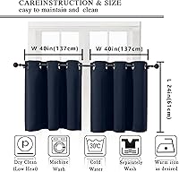 Vista 363 de Simplebrand Juego de 2 paneles de cenefa aguamarina para ventana de cocina de 14 pulgadas de largo, cortinas de oscurecimiento de habitación