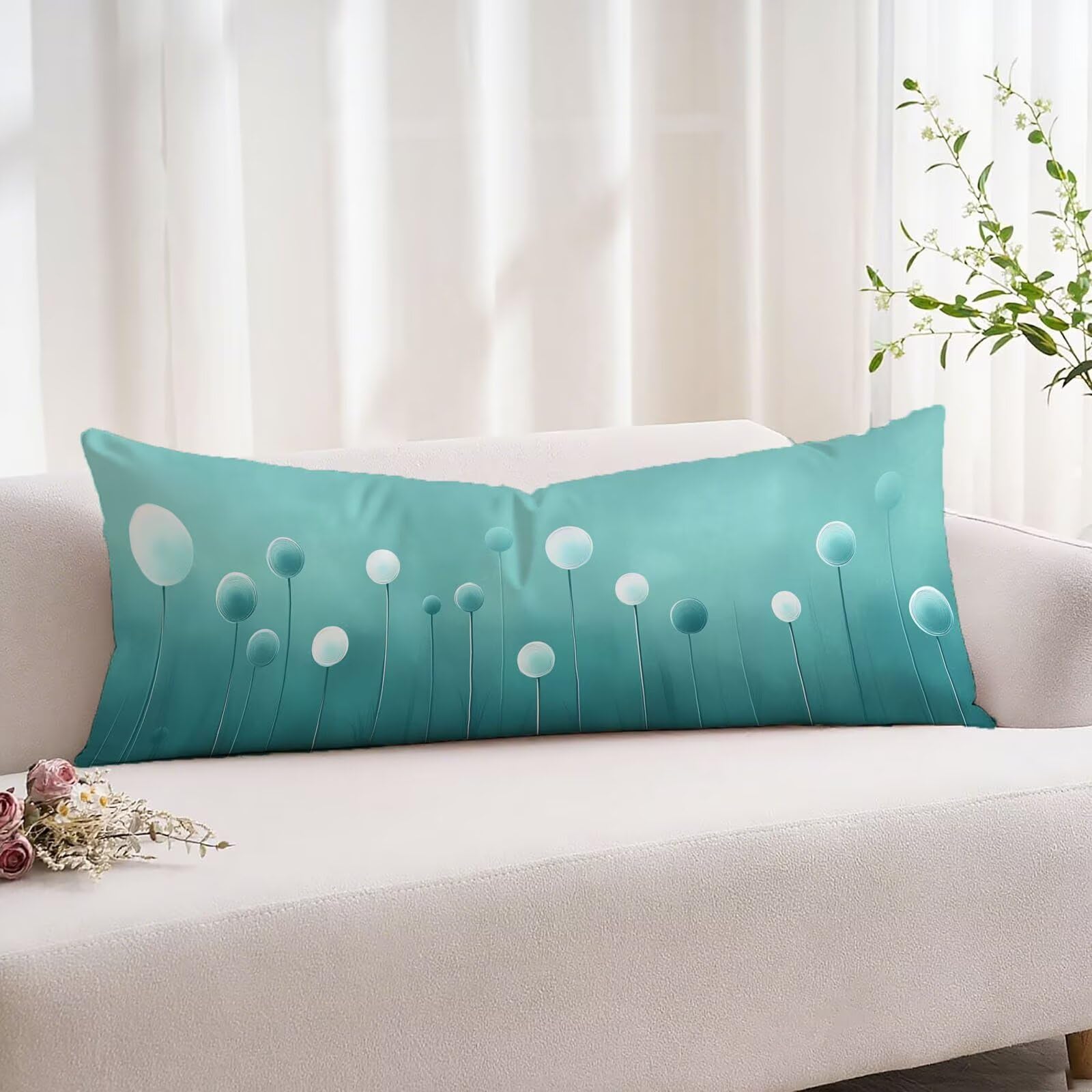 Turquoise kussensloop 40 x 120 cm, bruin design, kussensloop 120 cm Turquoise kussensloop 40 x 120 cm, bruin design, kussensloop 120 cm