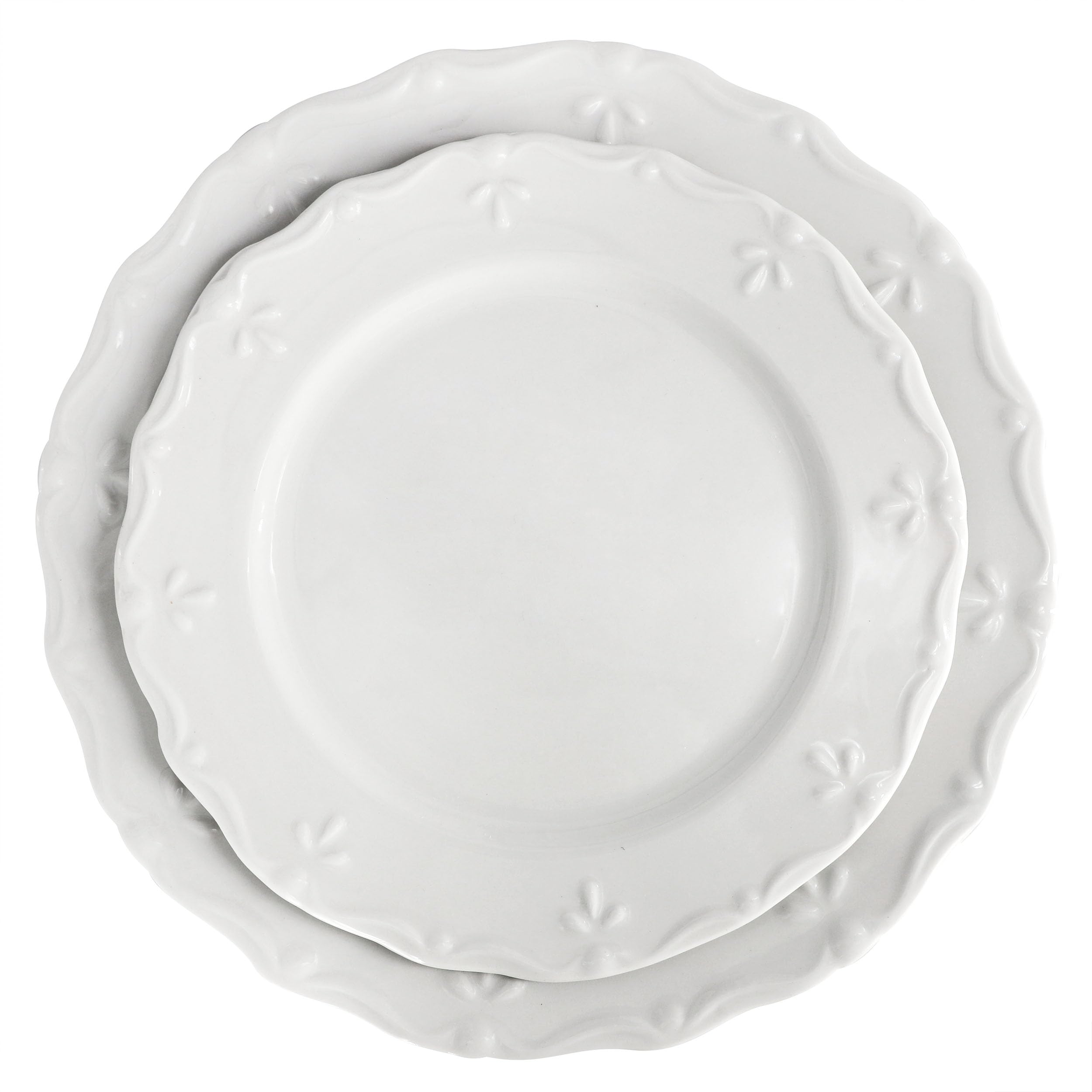 Amazon.com | Elama Henryi 18 Piece Embossed Rim Detail Porcelain