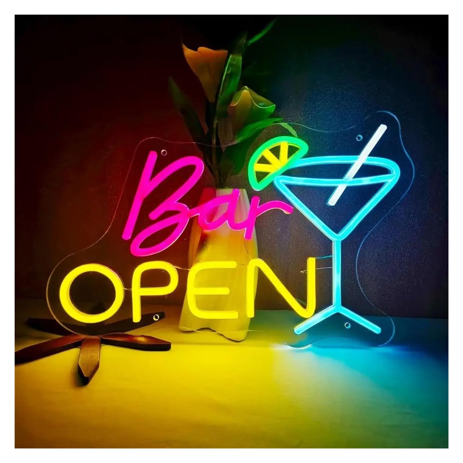 XENITE Hanging Art Neon Signs Bar Open Neon Sign Dimmable Business Window Display Beer Pub Restaurants Karaoke Decoration 40.6x24cm