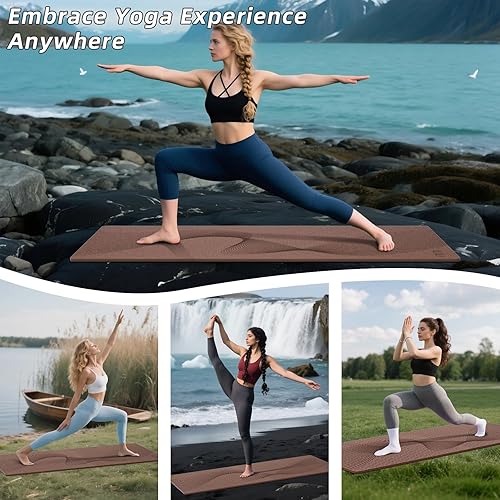 Miniatura 7 de ILILI Tapete de yoga, 72 x 25 x 0.3 pulgadas, antideslizante, tapete de ejercicio de elastómero termoplástico, inodoro y resistente al desgarro, con