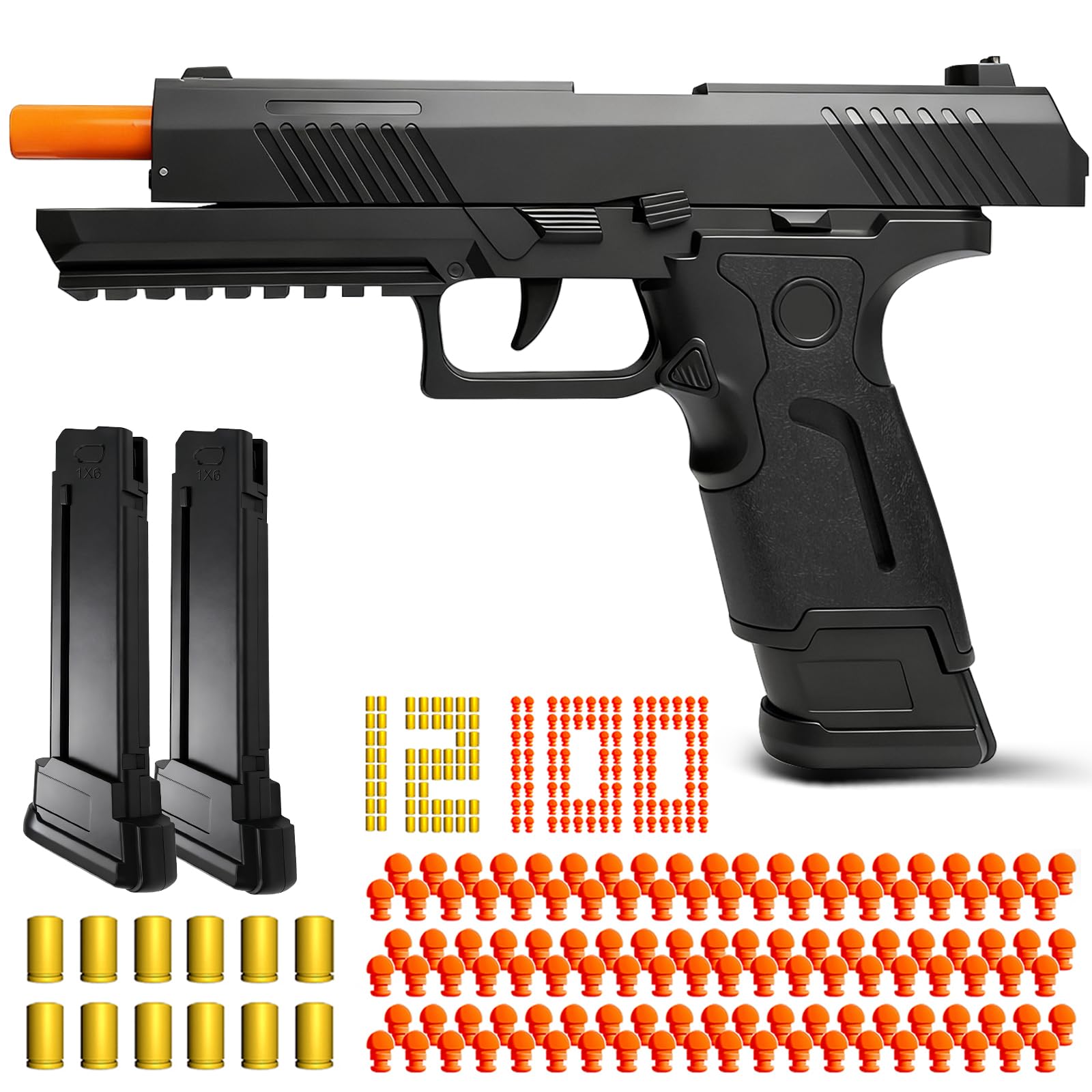 Photo 1 of XUZHTYOO Automatic Shell Ejecting Toy Gun Pistol, Cool Toy Pistol with Soft Bullets, Educational Model Toys, Gifts for Kids