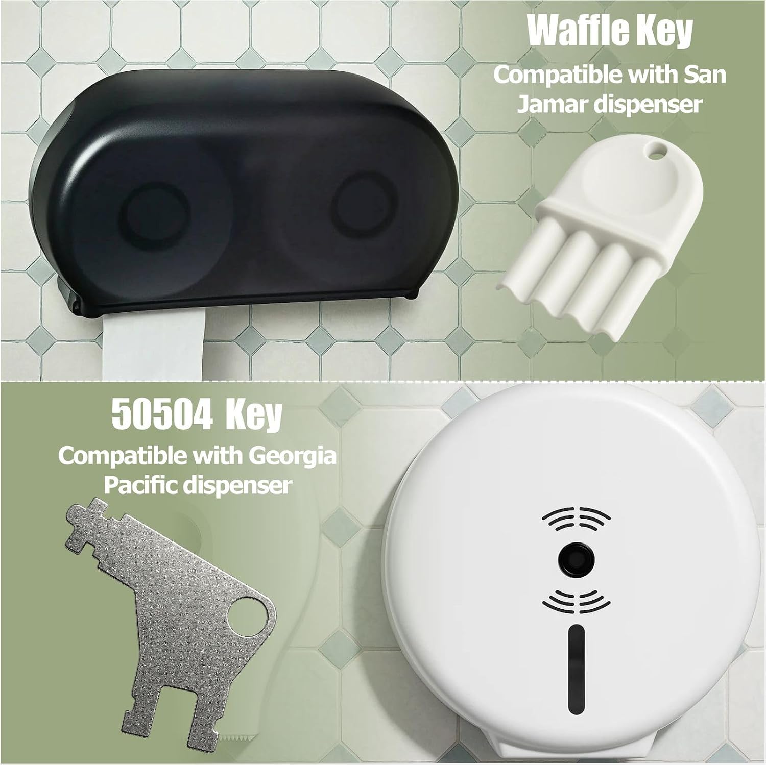 6 Pcs Universal Paper Towel Dispenser Key Set – Compatible with San Jamar, Bobrick, Kimberly Clark, Georgia Pacific, ASI, Commercial Restroom & Janitor Supply Replacement Keys