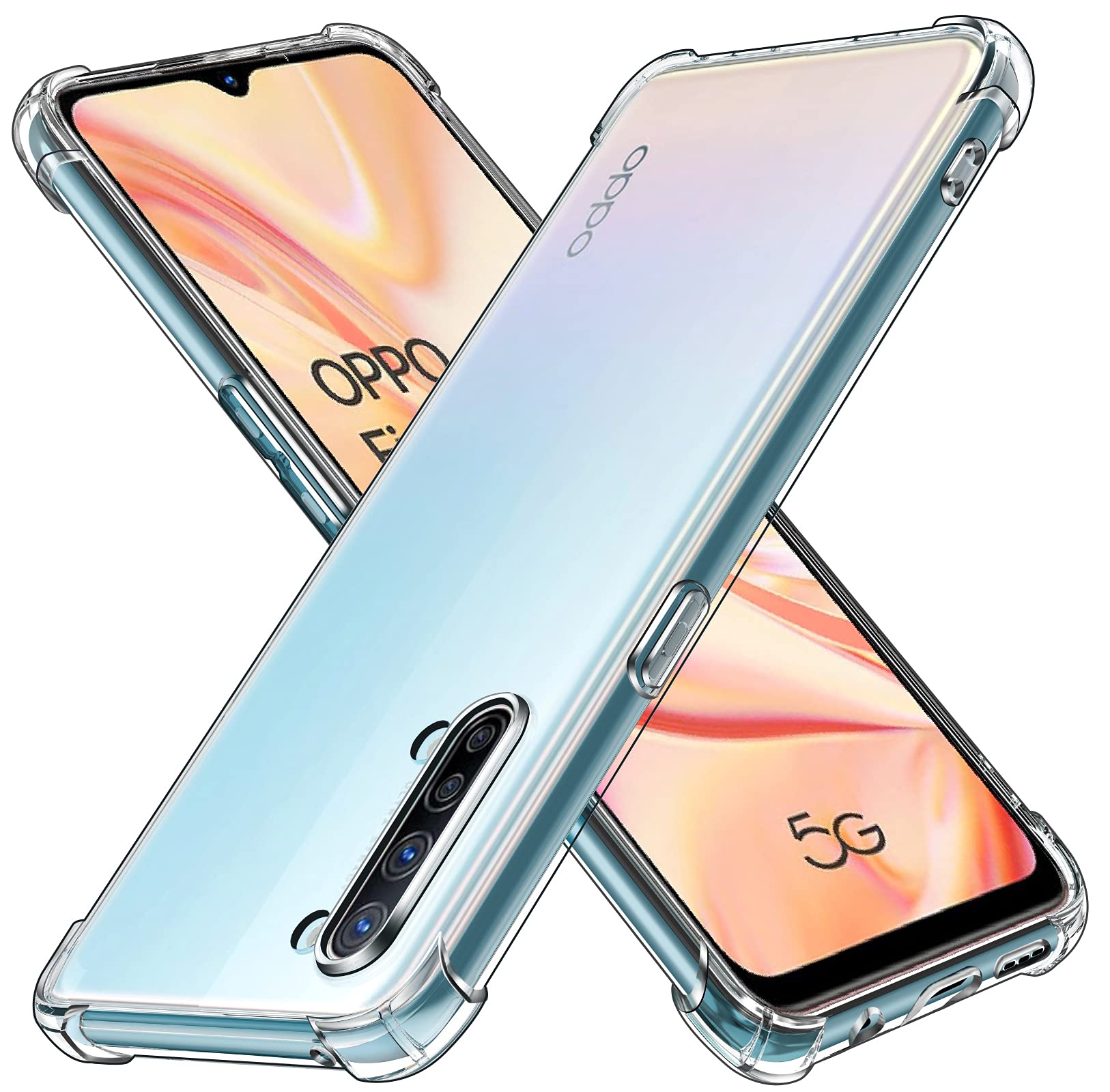 Custodia Oppo Custodia Trasparente Antiurto In Gel Per Oppo Reno 8, Find X5, A94 E Altri - Protezione Chiara E Sottile Custodia Gel Silicone Oppo A76 X3