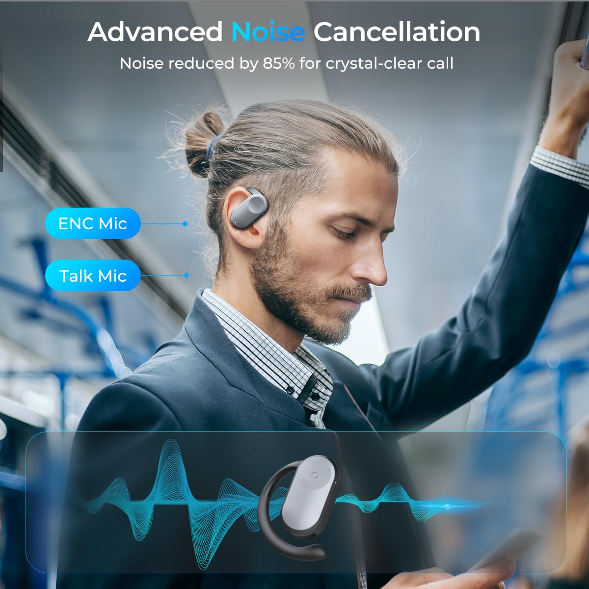 kentfaith AI Écouteur Traducteur Instantané 150 Langues, 4-en-1 Traducteur Vocal Instantané, Traduction Hors Ligne, 30H Oreillettes Traductrices pour Voyage, Affaires, Études - Noir
