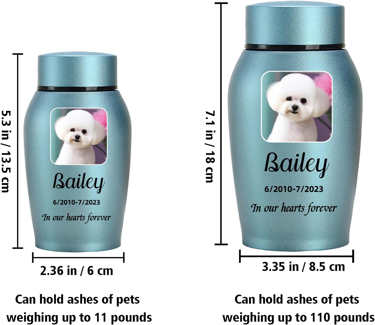 Custom Dog and Cat Urns for Ashes，Personalized Memorials Pet Urn for Ashes ，Custom Pet Name and Photo for Cremation Urns (Cut to Your Pet's Outline)