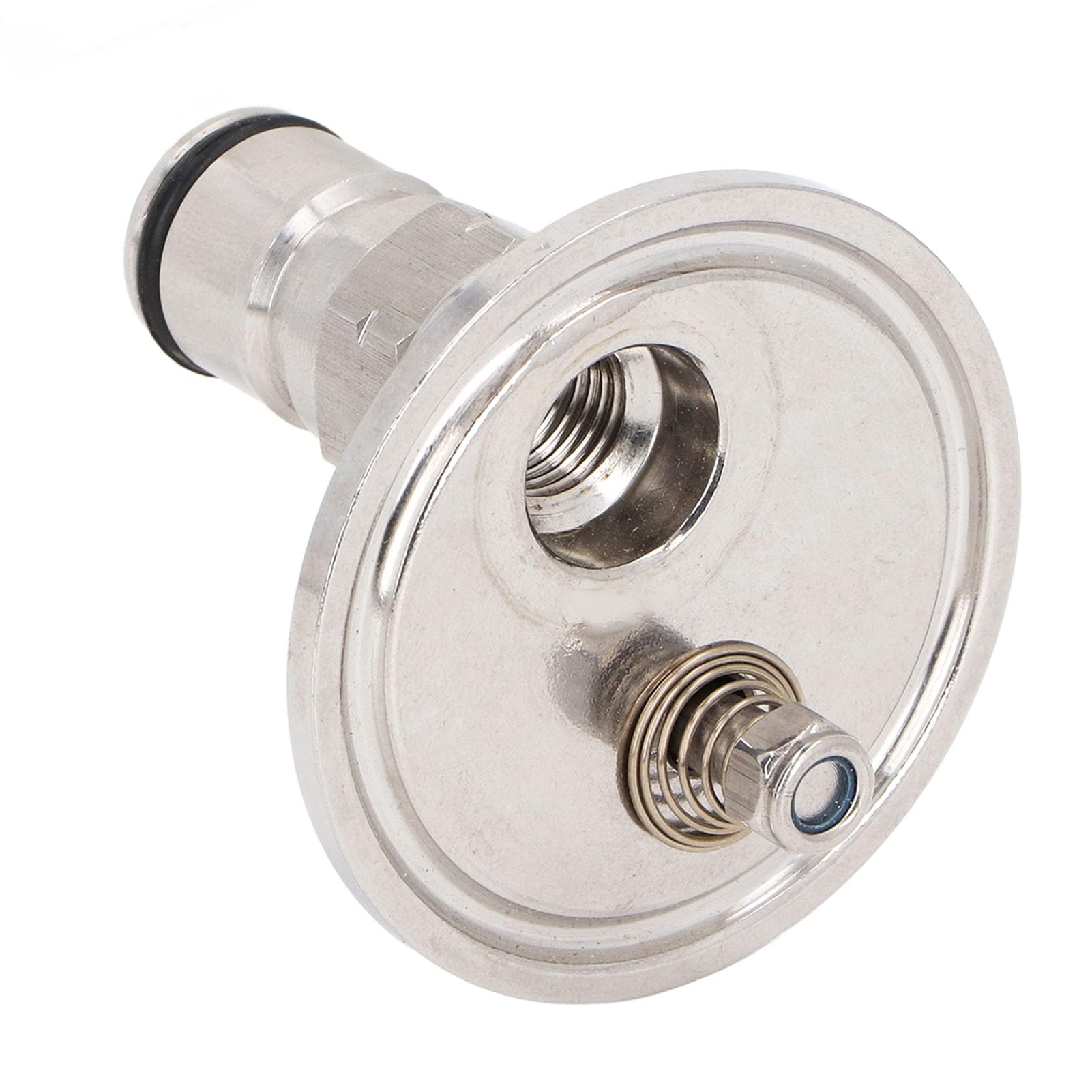 Schnell zu Installierender 1,5-Zoll-Tri-Clamp-zu-Ball-Lock-Pfosten-Adapter mit Druckentlastungsventil für den Umbau von Bier-, Limonaden- und Sirupfässern