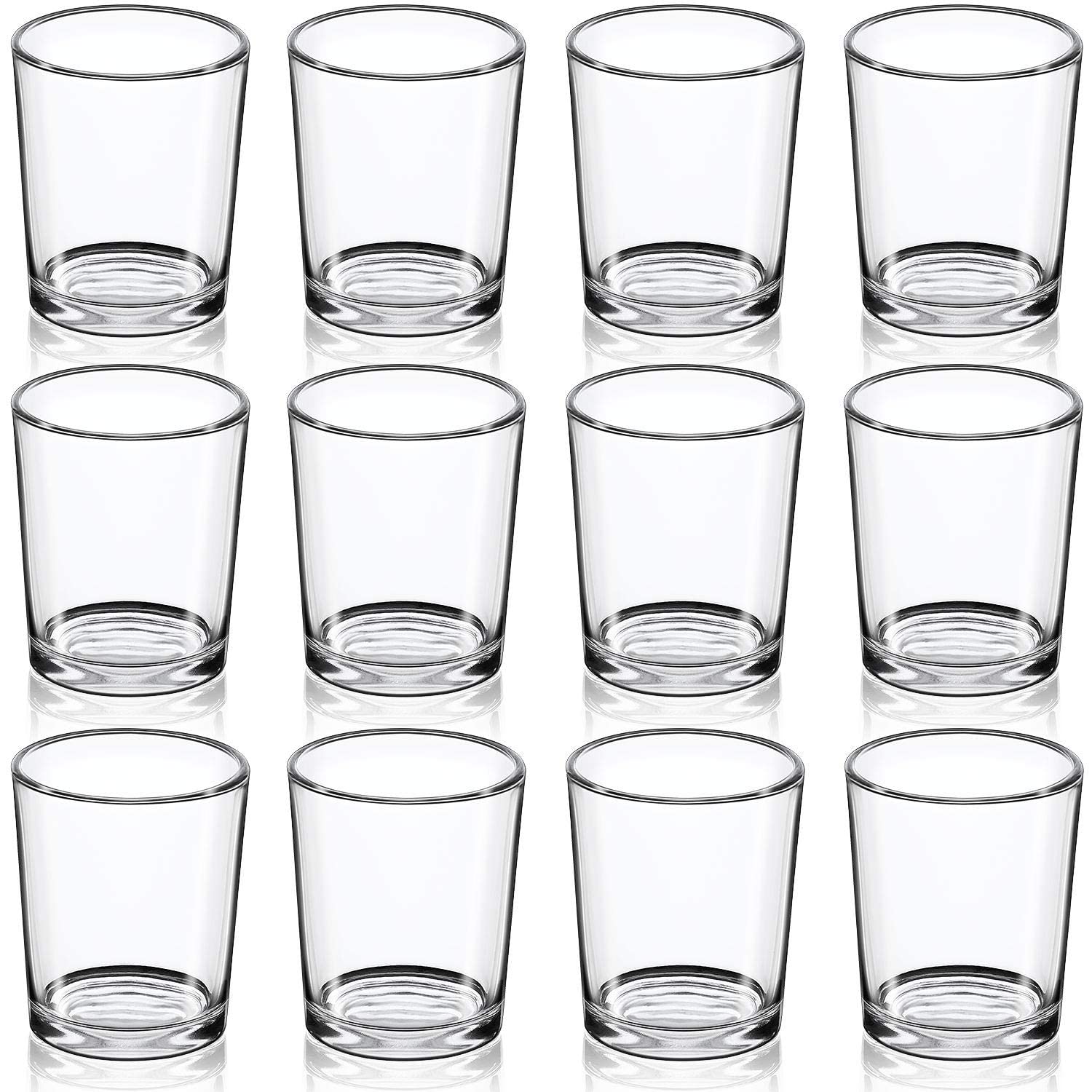 DARJEN Votive Candle Holders Set of 12 - Glass Votives Holder - Clear Floating Tealight Candle Holder Bulk for Table Centerpieces &amp; Wedding Decor