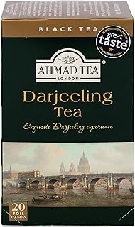 Black Tea, Darjeeling Teabags, 20 ct (Pack of 1) - Caffeinated & Sugar-Free