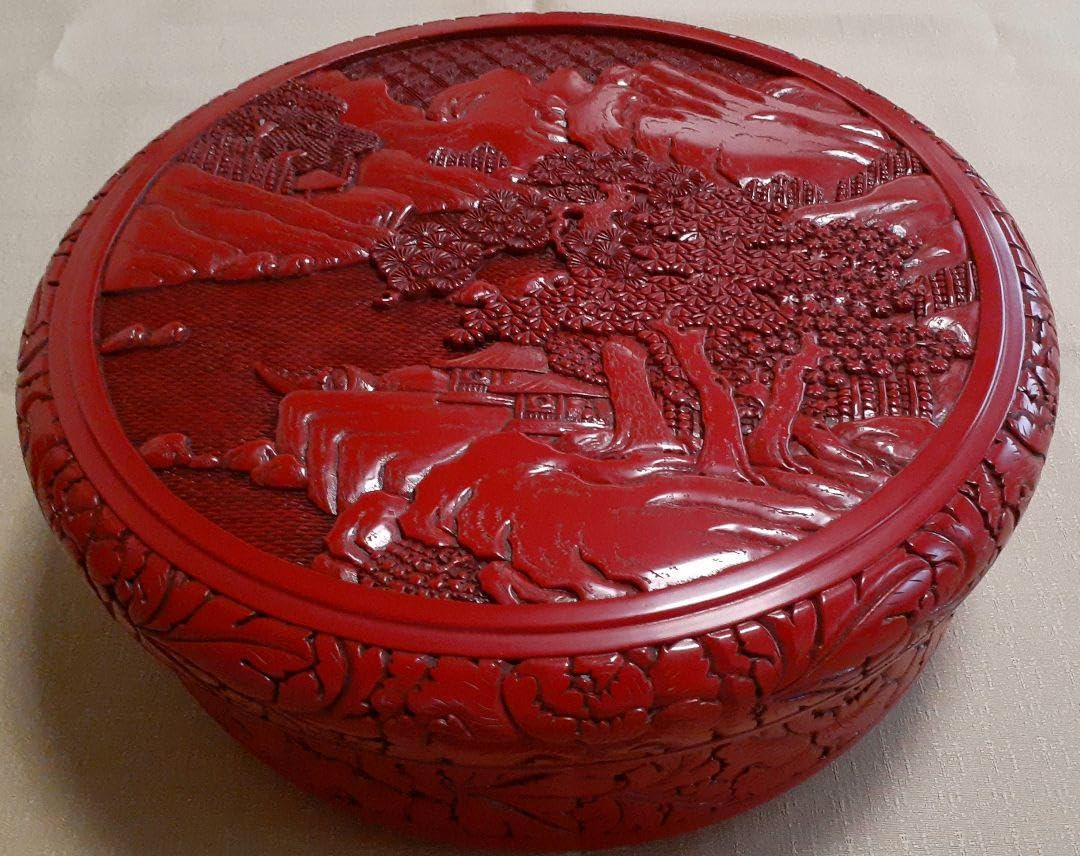 Amazon.co.jp: 村上堆朱 総彫 茶櫃 名工鈴木秋湖 作品 : ホーム＆キッチン