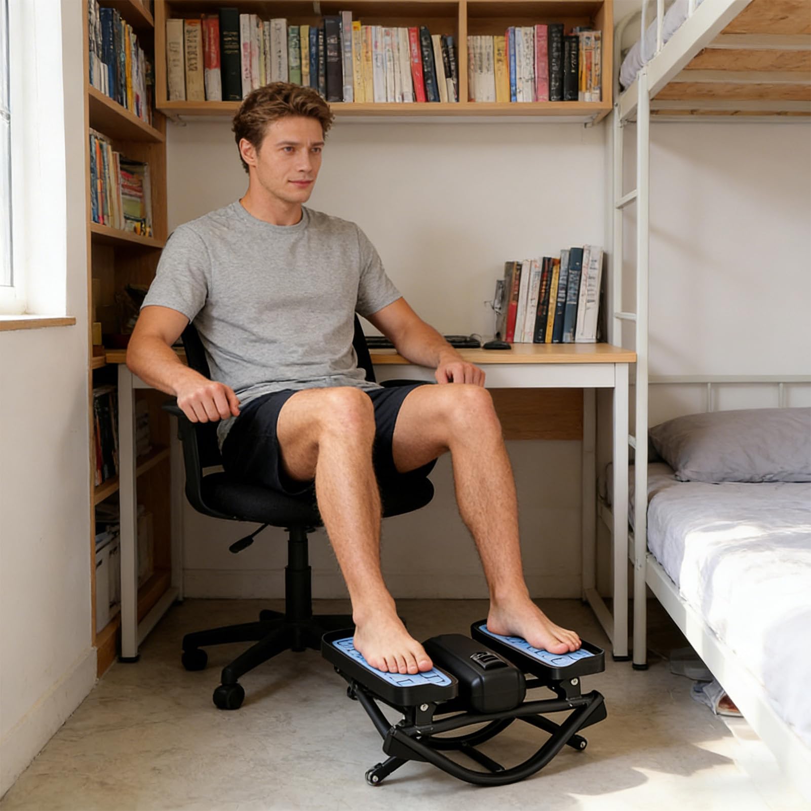 Rock Stepper Fitnessgerät, Muskeltraining, Beine, Bauchmuskeltraining | Fitness-Stepper mit seitlicher Wippe für Zuhause und Fitnessstudio, Arbeit der Beine, Bauchmuskeln