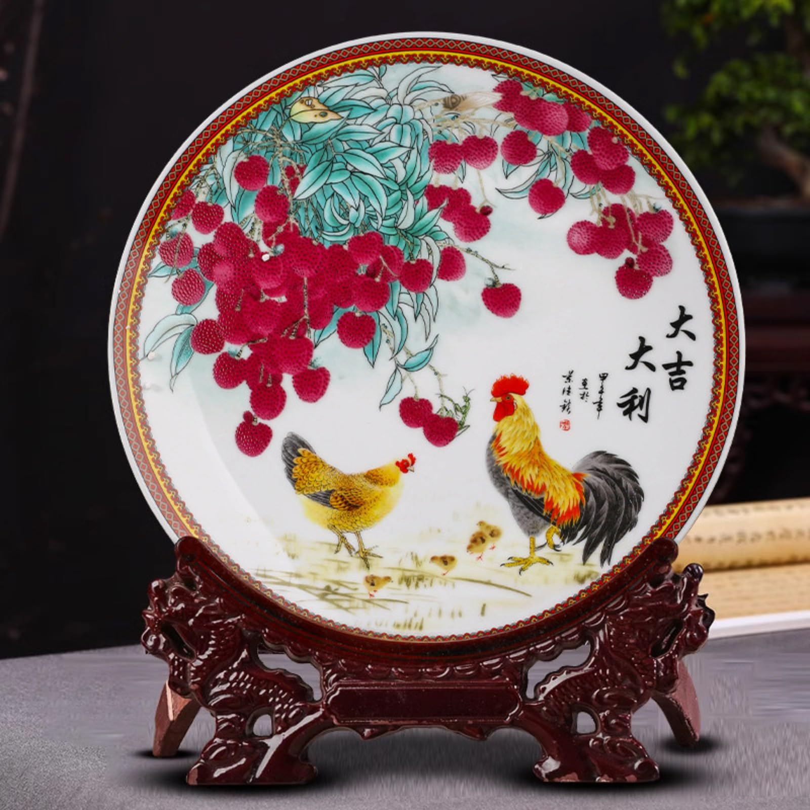 Jingdezhen assiette décorative en céramique : le cadeau d'artisanat idéal pour le salon